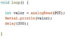 Código para leitura da porta analógica