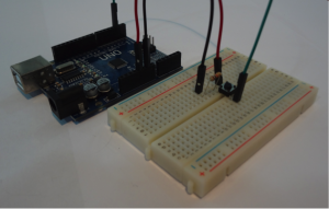 Circuito para demonstrar a leitura do botão pelo Arduino