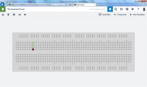 Tela inicial da simulação de circuitos no 123d.circuits.io