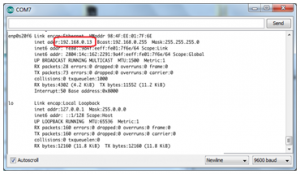 Mostrando o endereço IP da placa