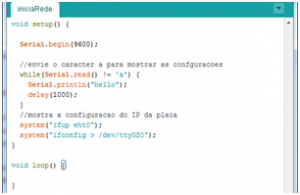 Código para iniciar a rede na Intel Galileo.