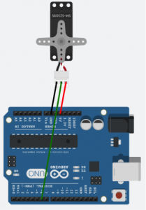 Modelo da montagem do servo no Arduino