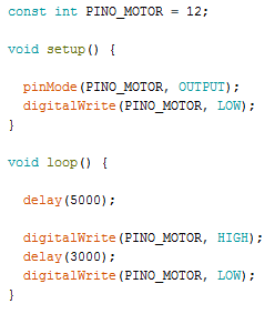Código para acionar a bomba